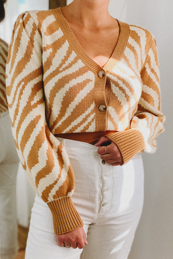 Joey Neutral Zebra Cardigan