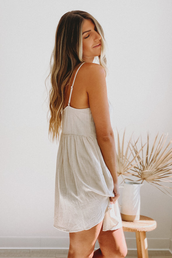 Palm Linen Dress