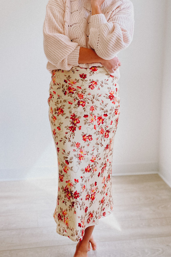 Riviera Floral Midi Skirt