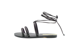 Flamengo Black Ankle Wrap Sandal