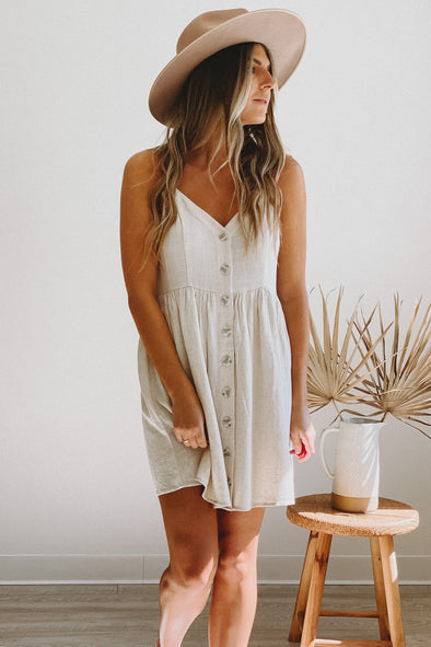 Palm Linen Dress