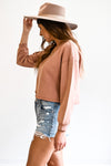 Gentle Fawn Ryder Dusty Rose Cropped Sweatshirt