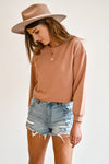 Gentle Fawn Ryder Dusty Rose Cropped Sweatshirt