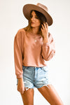 Gentle Fawn Ryder Dusty Rose Cropped Sweatshirt