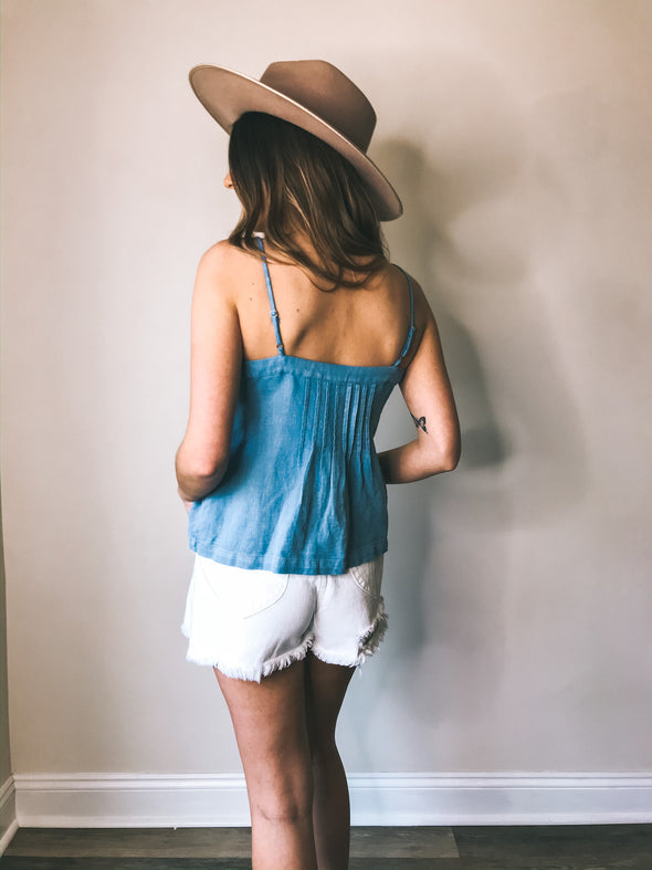 Chambray Button Down Top