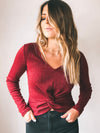 Cozy Up Twist Front Sweater