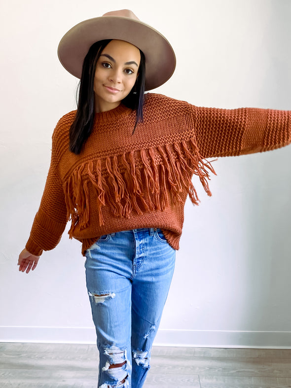 Desert Daze Chunky Fringe Sweater // MINKPINK