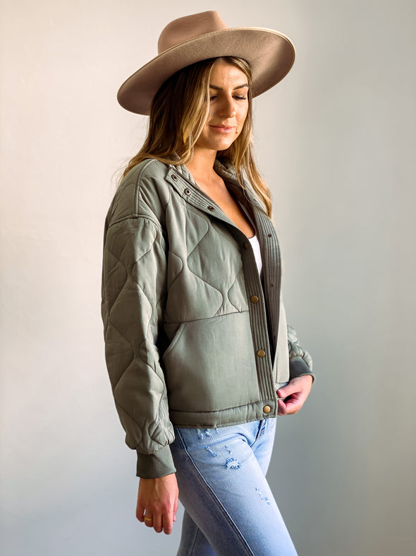 Gentle Fawn Quinn Olive Bomber Jacket