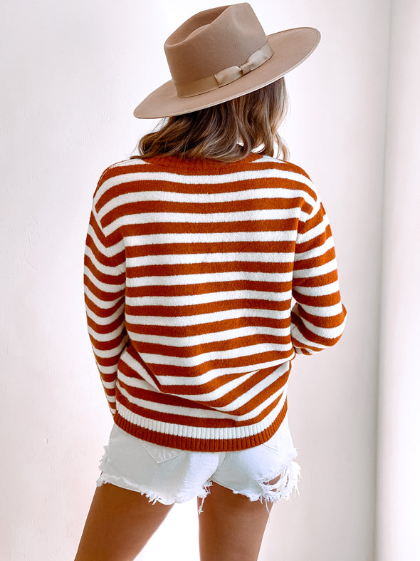 Cali Stripe Crewneck Sweater